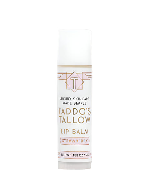 Tallow lip balm in strawberry flavor
