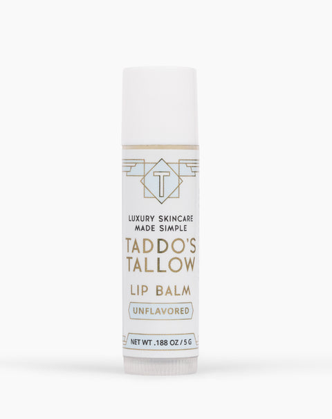 Tallow lip balm in unflavored